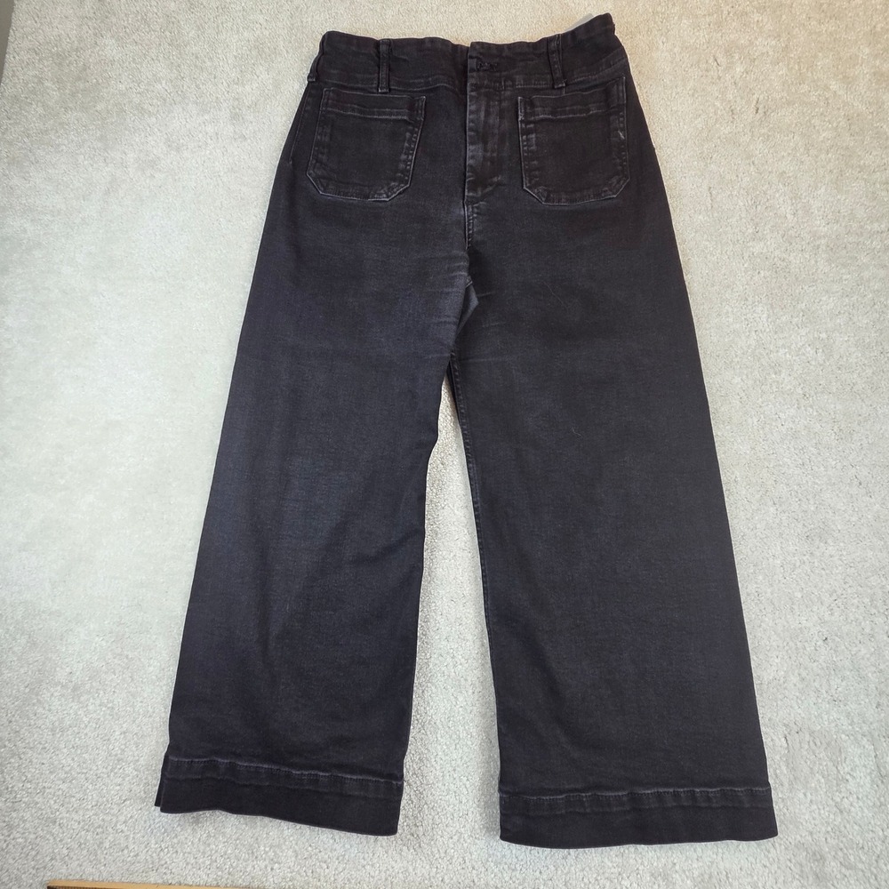Maeve Anthropologie The Colette Wide Leg Crop Jeans Black Size 29